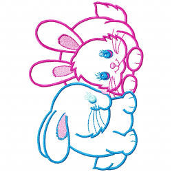 Rabbits Embroidery Design 7